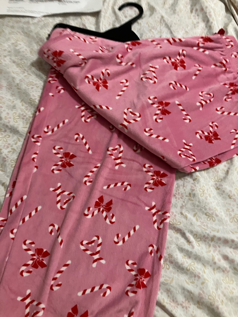 Women’s Pink Candy Cane Print Pajama Pants